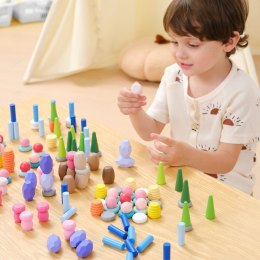  Klocki Drewniane Edukacyjne Układanka Montesori Sorter 141el.