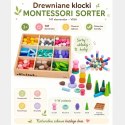  Klocki Drewniane Edukacyjne Układanka Montesori Sorter 141el.