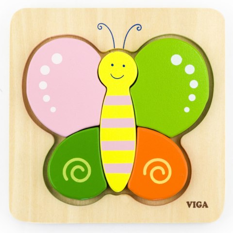  Pierwsze drewniane Puzzle maluszka Motylek