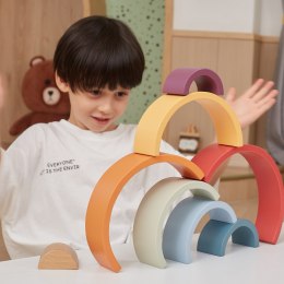  PolarB Drewniana Tęcza Układanka Klocki Kreatywne Montessori