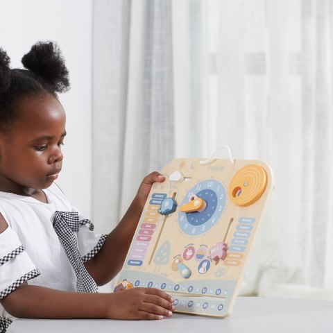  PolarB Drewniany Kalendarz i Zegar Montessori
