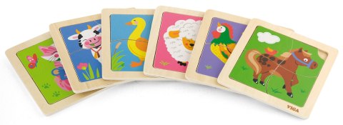  Poręczne Drewniane Puzzle Kaczuszka Układanka 4 elementy