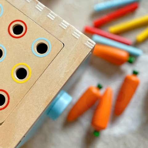  GREEN Drewniana Szuflada Edukacyjna 4w1 Sorter Montessori Gra w Marchewki FSC