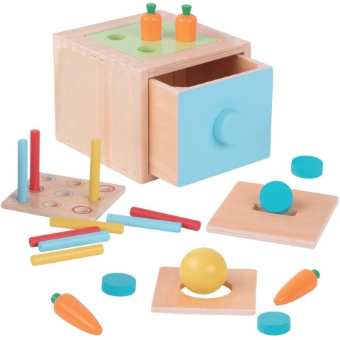  GREEN Drewniana Szuflada Edukacyjna 4w1 Sorter Montessori Gra w Marchewki FSC