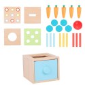  GREEN Drewniana Szuflada Edukacyjna 4w1 Sorter Montessori Gra w Marchewki FSC