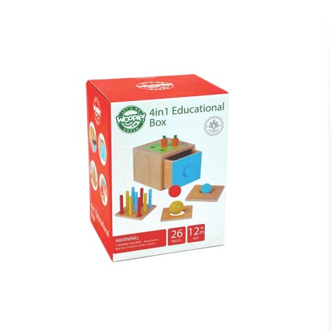  GREEN Drewniana Szuflada Edukacyjna 4w1 Sorter Montessori Gra w Marchewki FSC