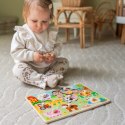  GREEN Drewniane Puzzle Montessori Farma z Pinezkami Do Dopasowania