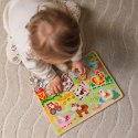  GREEN Drewniane Puzzle Montessori Farma z Pinezkami Do Dopasowania