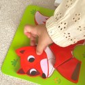  GREEN Układanka Drewniana Klocki Zwierzątka Montessori FSC 34el.