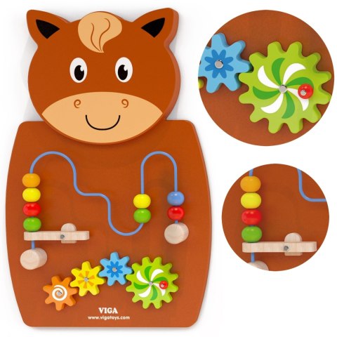  Drewniana Tablica Manipulacyjna Konik Certyfikat FSC Montessori