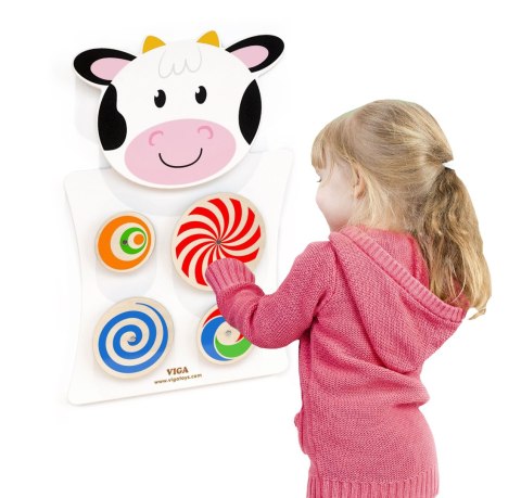  Drewniana Tablica Manipulacyjna Krówka Certyfikat FSC Montessori