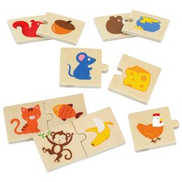  Drewniane Puzzle Nakarm Zwierzątko Co jedzą Zwierzęta Układanka