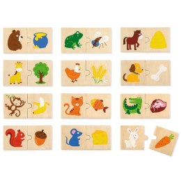  Drewniane Puzzle Nakarm Zwierzątko Co jedzą Zwierzęta Układanka
