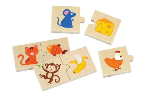  Drewniane Puzzle Nakarm Zwierzątko Co jedzą Zwierzęta Układanka