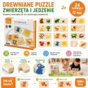  Drewniane Puzzle Nakarm Zwierzątko Co jedzą Zwierzęta Układanka
