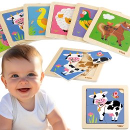  Poręczne Drewniane Puzzle Krówka
