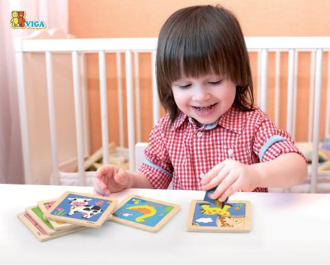  Poręczne Drewniane Puzzle Krówka