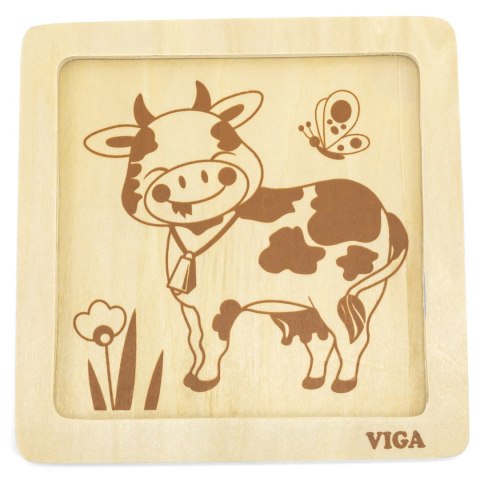  Poręczne Drewniane Puzzle Krówka