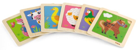  Poręczne Drewniane Puzzle Krówka