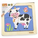  Poręczne Drewniane Puzzle Krówka