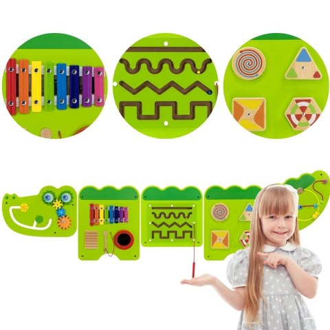 Tablica Sensoryczna Manipulacyjna Krokodyl Certyfikat FSC Montessori