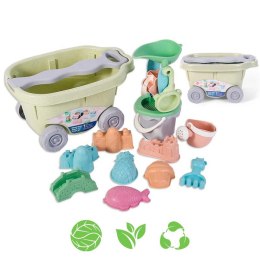 WOOPIE GREEN Zestaw do Piasku z Wózkiem 13 el. BIODEGRADOWALNY ORGANICZNY MATERIAŁ